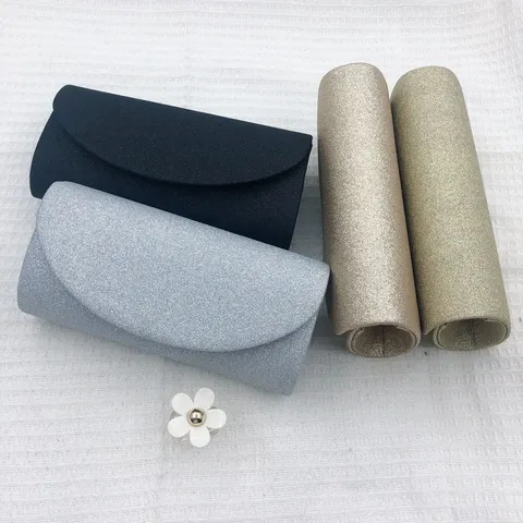 Damen Glitzer Abendtasche Umschlag Clutch Tasche Glänzende Abschlussball Party Hochzeit Schulter Handtasche mit Metallkette