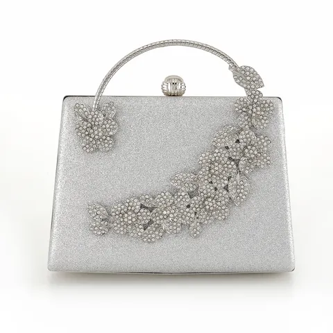 Damen Strass Abendtasche Elegantes Polyester Glitzer Handtasche Mit Metallgriff Bankett Party Hochzeit Handtasche