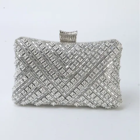 Luxus Strass Abendtasche Für Damen Metallrahmen Geometrisch Clutch Glänzend Party Abschlussball Hochzeit Handtasche