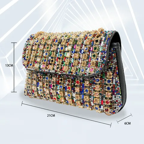 Damen Strass Abendtasche Luxus Kristall Clutch Geldbörse Glitzer Hochzeit Abschlussball Handtasche PU Leder Kette Umhängetasche