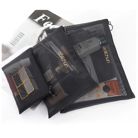 Transparente Netz Kosmetiktasche Reise Tragbare Make-up Tasche Kulturbeutel Organizer Reißverschluss Aufbewahrungstasche Für Damen