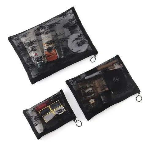 Transparente Netz Kosmetiktasche Reise Tragbare Make-up Tasche Kulturbeutel Organizer Reißverschluss Aufbewahrungstasche Für Damen