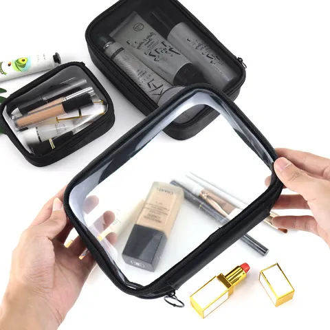 Wasserdichte Transparente Kosmetiktasche Tragbarer Reise Kulturbeutel Make-up Tasche Reißverschluss Aufbewahrungstasche Für Damen