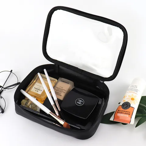 Wasserdichte Transparente Kosmetiktasche Tragbarer Reise Kulturbeutel Make-up Tasche Reißverschluss Aufbewahrungstasche Für Damen