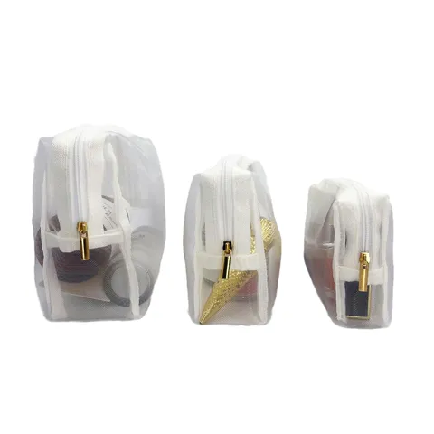 Transparente Netz Kosmetiktasche Tragbar Reise Kulturbeutel Organizer Reißverschluss Make-up Etui Tasche Für Damen