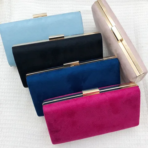 Damen Samt Abendtasche Luxus Clutch Geldbörse Elegante Kette Umhängetasche Metallrahmen Hochzeit Party Handtasche