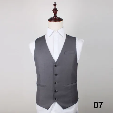 Heren Casual Zakelijk Pakvest Enkelknoops V-Hals Weste Formeel Zakelijk Jurkvest Voor Heren Dagelijkse Kleding