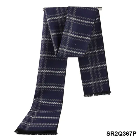 Unisex Cashmere Feel Viscose Winter Scarf Classic Plaid Pattern Long Tassel Warm Scarf Fashion Neckwear