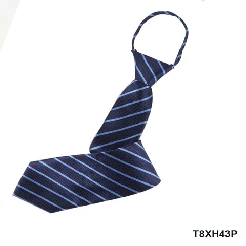 Heren Formele Rits Stropdas Kantoor Polyester Gestreept Voorgeknoopt Mode Pak Accessoires