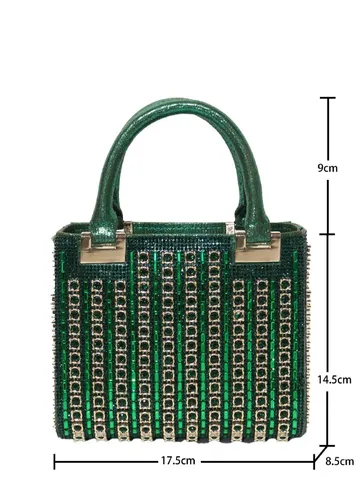 Damen Strass Abendtasche Luxus Metallgriff Clutch Geldbörse Glänzende Kristall Umhängetasche Für Hochzeit Bankett