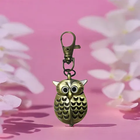 Orologio da Tasca Gufo Dorato Aquila ad Ali Spiegate Portatile Orologio Infermiera Portachiavi Decorativo Studente Quarzo