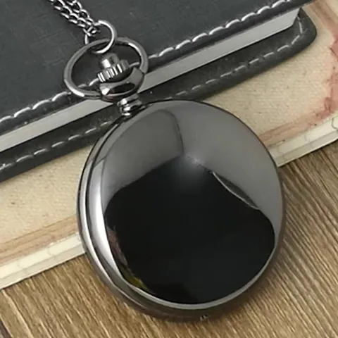 Classic Retro Flip Quartz Pocket Watch Unisex Vintage Bronze Silver Gold Black Pocket Watch With Chain Necklace Gift