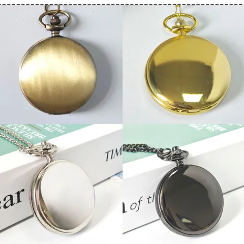 Classic Retro Flip Quartz Pocket Watch Unisex Vintage Bronze Silver Gold Black Pocket Watch With Chain Necklace Gift