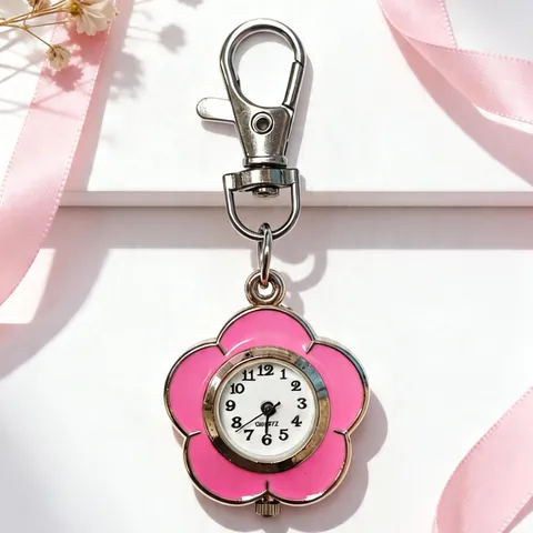 Orologio da Tasca Pendente al Quarzo Girasole Cartone Animato Studente Portachiavi Gioielli in Lega