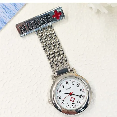 Orologio da Tasca per Infermiera Orologio Spilla al Quarzo Luminoso in Acciaio Inossidabile Orologio da Risvolto Medico per Personale Medico Donne