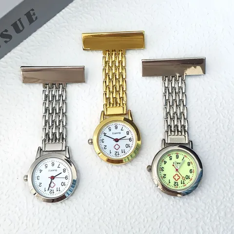 Portable Alloy Nurse Pocket Watch Quartz Movement Luminous Pin Brooch Watch For Medical Doctor Women Watch