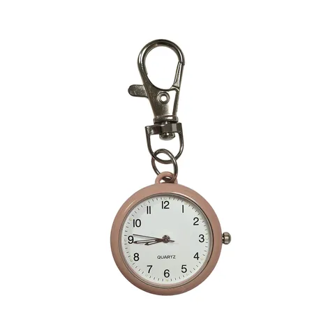 Orologio da Tasca al Quarzo Mini Portatile Carino Orologio Portachiavi Quadrante Rotondo in Lega di Zinco