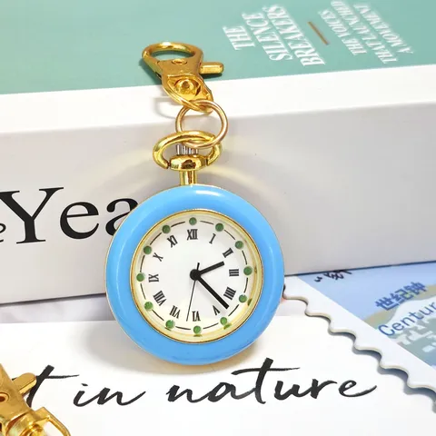 Orologio da Tasca al Quarzo con Ciondolo Colore Macaron Classico alla Moda Portatile Mini Carino per Studenti
