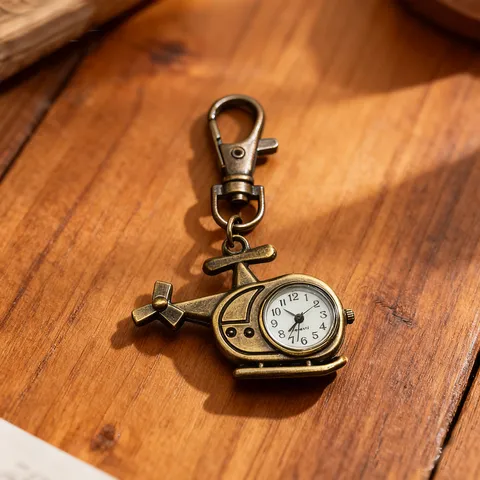 Orologio da Tasca per Veicoli Vintage Retro Portachiavi Orologio al Quarzo Regalo Pendente in Metallo Creativo