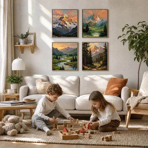 Landschap Scenarie Canvas Kunst Print Kern Zonder Lijst Getextureerde Decoratieve Schilderij Voor Woonkamer Slaapkamer Muur Decor