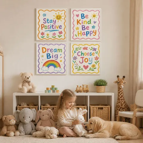 Inspirerende Citaten Canvas Muur Kunst Regenboog Zon Bloem Ungerahmt Poster Prints Voor Kinderen Slaapkamer Woonkamer Thuis Decor