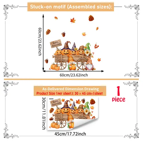 Halloween Wall Stickers Removable PVC Decals Scary Ghost Castle Pumpkin Skull Flower Waterproof Wallpaper For Party Home Room Festival Decoration