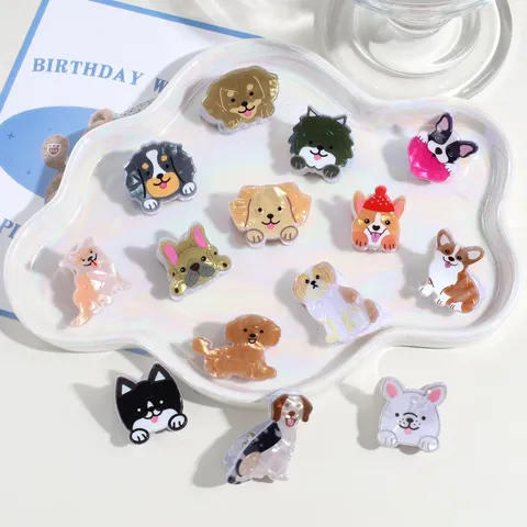 Süße Cartoon Hund Haarklammern Mini Acryl Tier Geformte Haarnadeln Welpen Haarspangen Für Damen Mädchen Haarschmuck