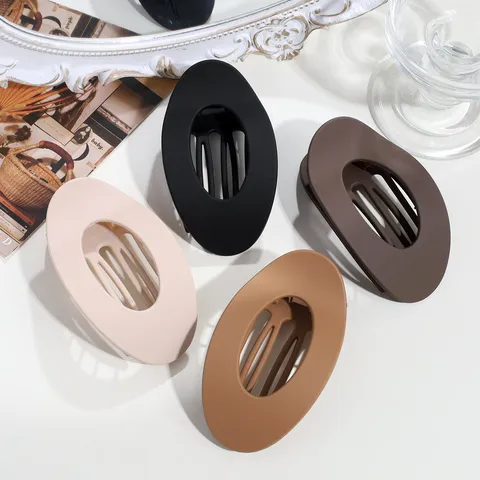 Mode Flach Oval Haarkralle Minimalistisch Leopardenmuster Matt Glänzend Haarnadel Entenschnabelclip Für Damen Haarschmuck