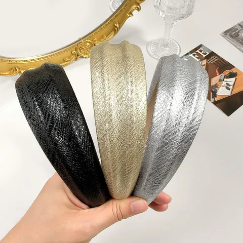 Diadema de Cuero de Moda para Mujer Estampado de Serpiente Borde Ancho Diadema Elegante Casual Fiesta Accesorios para el Cabello