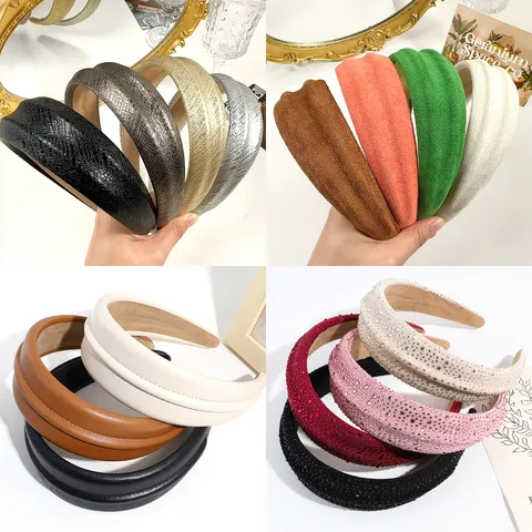 Diadema de Cuero de Moda para Mujer Estampado de Serpiente Borde Ancho Diadema Elegante Casual Fiesta Accesorios para el Cabello