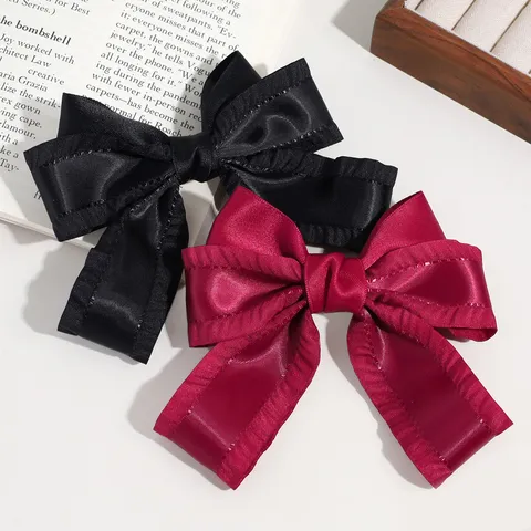 Sweet Lace Bow Hair Clip Fashion Princess Hairpin Bowknot Tassel Rhinestone Hair Accessory For Women Girls Plush Satin Hair Clip