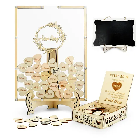 Libro de Visitas de Boda de Acrílico Alternativo Marco de Fotos Transparente Conjunto de Caja de Caída Adornos de Decoración de Fiesta Para Celebración