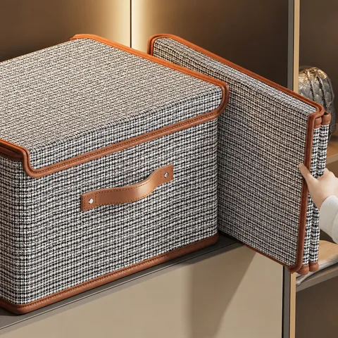 Huishouden Opvouwbare Oxford Doek Opslag Doos Met Deksel Garderobe Kleding Organizer Bak Voor Slaapkamer