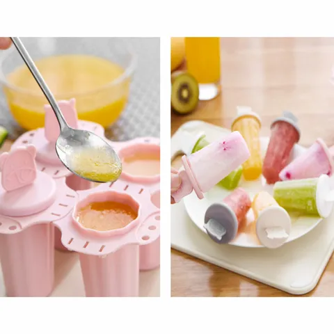 Kinder DIY Eis am Stiel Form Süße Tierform Eiskrem Form TPR Kunststoff Hausgemachte Eisbereiter Küchenhelfer Form