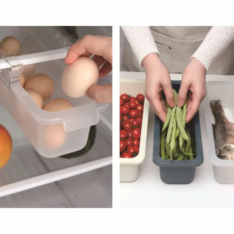 Kühlschrank Aufbewahrungsbox Schubladenstil Ausziehbar Kunststoff Obst Gemüse Eier Organizer Küche Kühlschrank Lebensmittelbehälter