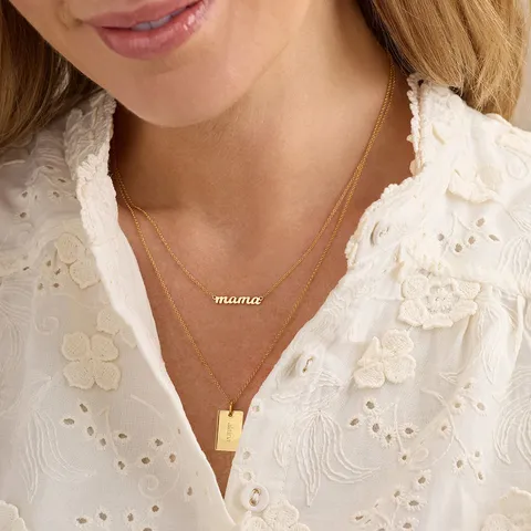 Collier Pendentif Citation Gravé en Acier Inoxydable Minimaliste Plaqué Or 18K Carré Rond Bijoux de Mode Femme