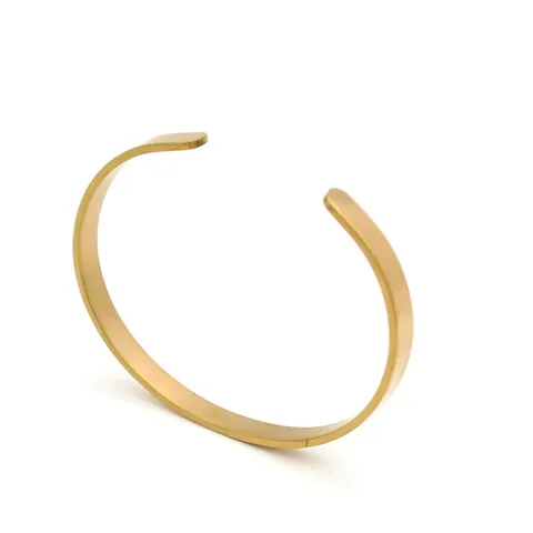 Bracelet Jonc Ouvert Vierge en Acier Titane Minimaliste Pour Femmes DIY Manchette Lisse Bijou De Mode Cadeau