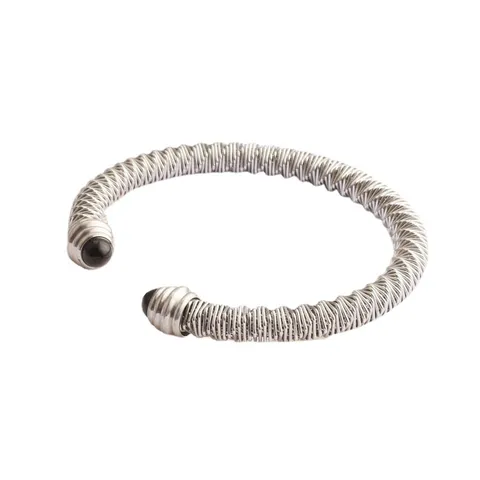 Bracelet Jonc Ouvert en Forme de C en Acier Inoxydable Torsadé Mode Bracelet en Fil Électroplaqué Bijoux pour Femme Fête Quotidienne