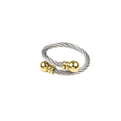 Bague Ouverte en Acier au Titane Câble Torsadé pour Femme Homme Acier Inoxydable Or Argent Couple Bague Réglable Géométrique Bijoux Cadeau