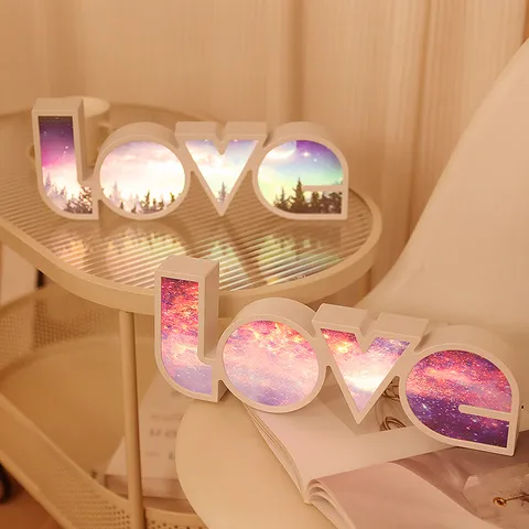 LED LOVE Letter Lichtbak Sterrenhemel Patroon Nachtlampje Sfeerlamp voor Aanzoek Valentijnsdag Cadeau Huis Feest Decoratie