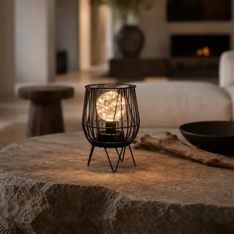 LED Christmas Decorative Lamp Modern Minimalist Iron Table Light Battery Operated Romantic Night Light For Home Decor