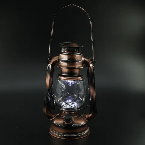 Vintage Solar LED Camping Lantern Retro Portable Metal Hanging Horse Lamp Dimmable Outdoor Garden Decorative Night Light Antique Bronze Hurricane Lantern