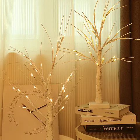 LED Birch Tree Light Artificial Willow Branch Lamp Warm Light Tree Lamp For Bedroom Living Room Decoration Night Light