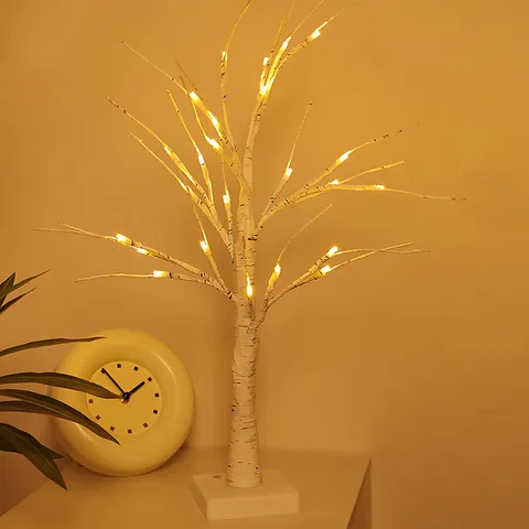 LED Birch Tree Light Artificial Willow Branch Lamp Warm Light Tree Lamp For Bedroom Living Room Decoration Night Light