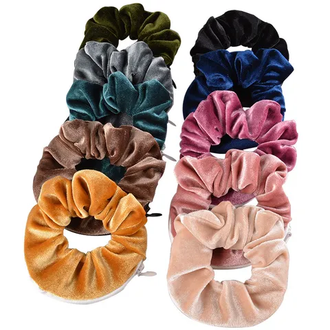 Solid Color Velvet Scrunchies Elastic Hair Bands Simple Ponytail Holder Hair Accessories For Women Girls Daily Wear