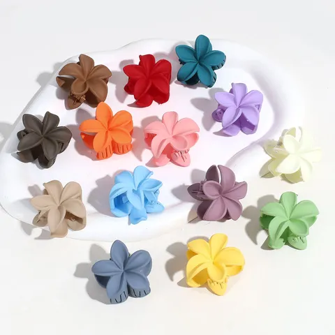Matte Blumen Haarkralle Clips Für Frauen Kleine Lilie Form Haifisch Clips Einfache Mode Matte Haaraccessoires Für Mädchen Täglich