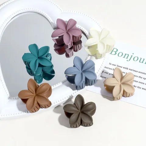 Matte Blumen Haarkralle Clips Für Frauen Kleine Lilie Form Haifisch Clips Einfache Mode Matte Haaraccessoires Für Mädchen Täglich