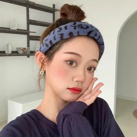 Korean Style Plush Headband Women Winter Warm Hair Hoop High Skull Top Fashion Hair Accessories Daily Face Washing Hair Band