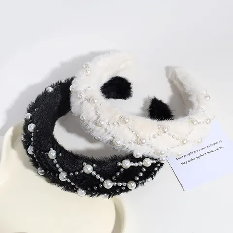 Korean Style Plush Headband Women Winter Warm Hair Hoop High Skull Top Fashion Hair Accessories Daily Face Washing Hair Band