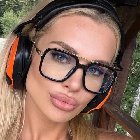 Modische Doppelsteg Anti Blaulicht Brille Quadratischer Rahmen Klare Gläser Kunststoff Metall Brille Für Damen Herren Alltag